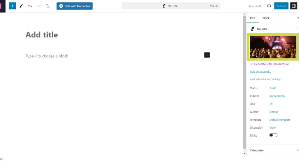 Wordpress featured image interface
