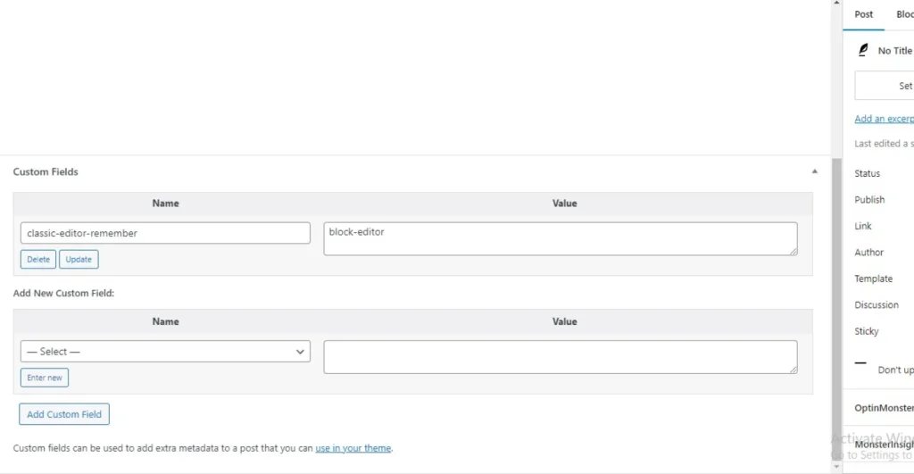 post custom meta blockeditor
