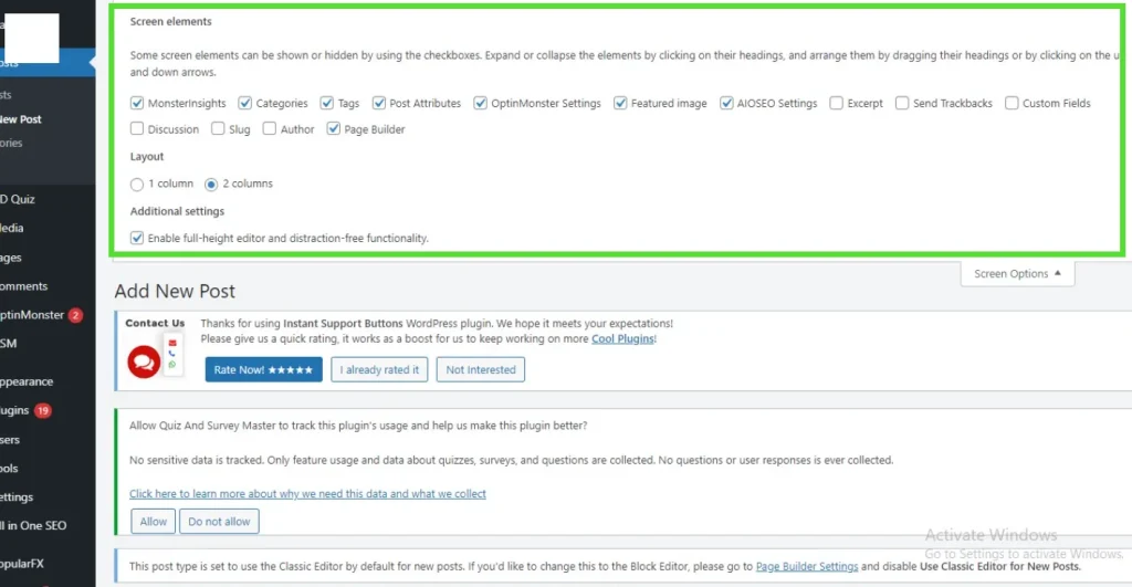 post custom meta classic editor