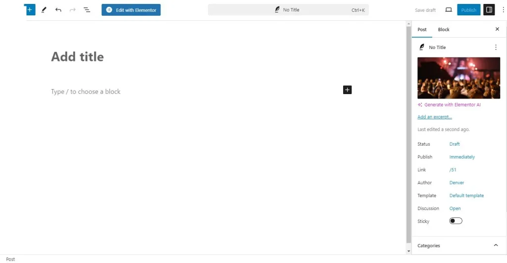 wordpress post interface